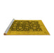 Sideview of Machine Washable Oriental Yellow Industrial Rug, wshurb935yw