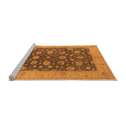 Sideview of Machine Washable Oriental Orange Industrial Area Rugs, wshurb935org