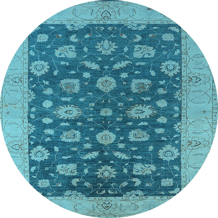 Round Oriental Light Blue Industrial Rug, urb935lblu