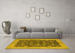 Machine Washable Oriental Yellow Industrial Rug in a Living Room, wshurb935yw