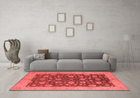 Machine Washable Oriental Red Industrial Rug, wshurb935red