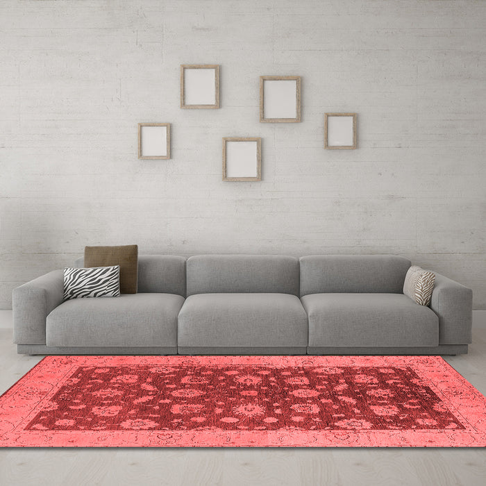 Industrial Red Washable Rugs