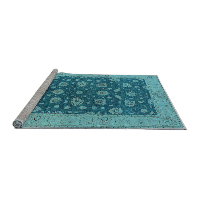 Sideview of Machine Washable Oriental Light Blue Industrial Rug, wshurb935lblu