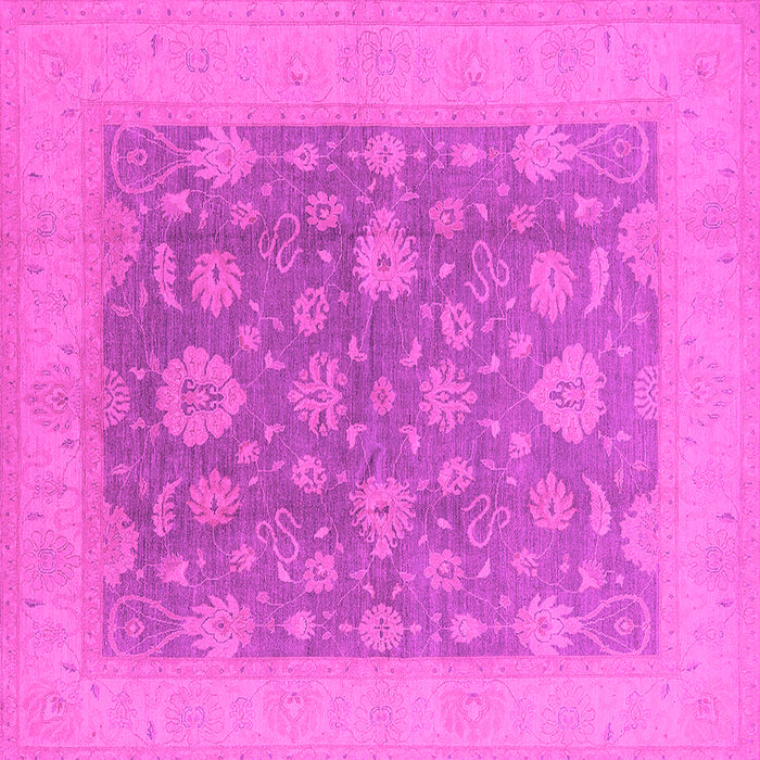 Square Machine Washable Oriental Pink Industrial Rug, wshurb936pnk