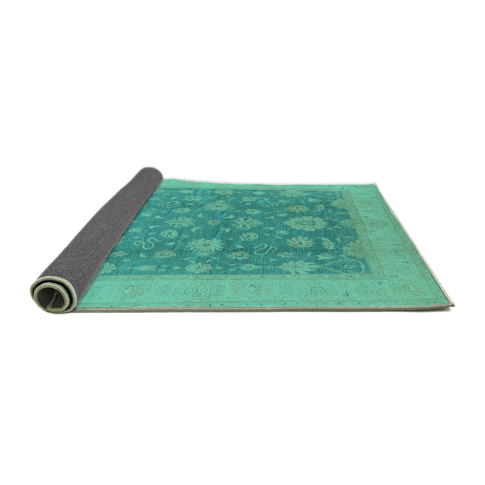 Sideview of Oriental Turquoise Industrial Rug, urb936turq