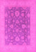 Machine Washable Oriental Pink Industrial Rug, wshurb936pnk
