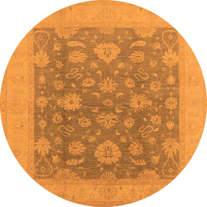 Round Oriental Orange Industrial Rug, urb936org