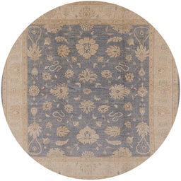 Round Mid-Century Modern Rose Purple Oriental Rug, urb936