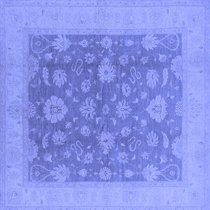 Square Oriental Blue Industrial Rug, urb936blu