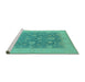 Sideview of Machine Washable Oriental Turquoise Industrial Area Rugs, wshurb936turq