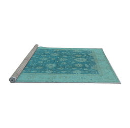 Sideview of Machine Washable Oriental Light Blue Industrial Rug, wshurb936lblu