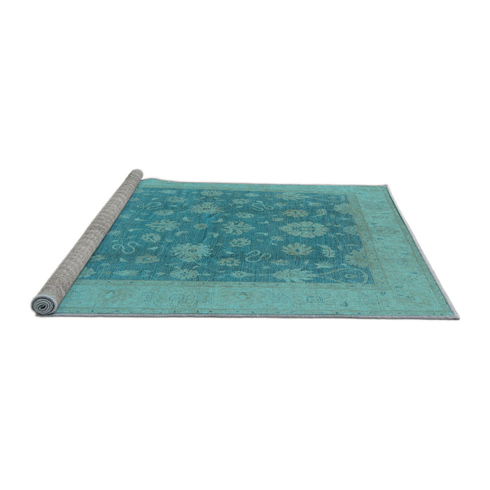 Sideview of Machine Washable Oriental Light Blue Industrial Rug, wshurb936lblu