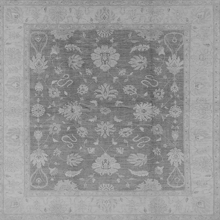 Square Machine Washable Oriental Gray Industrial Rug, wshurb936gry