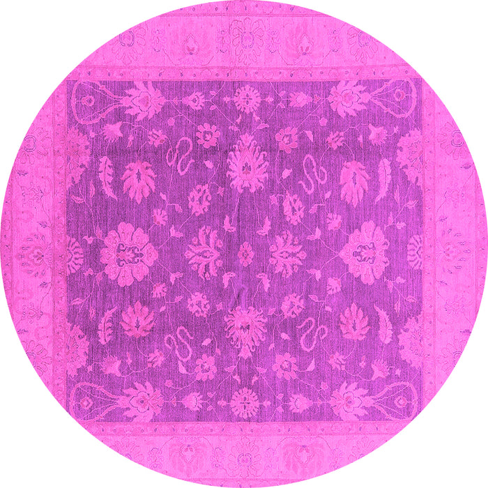 Round Oriental Pink Industrial Rug, urb936pnk