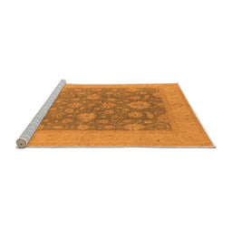 Sideview of Machine Washable Oriental Orange Industrial Area Rugs, wshurb936org