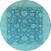 Round Oriental Light Blue Industrial Rug, urb936lblu