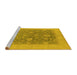 Sideview of Machine Washable Oriental Yellow Industrial Rug, wshurb936yw