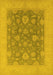 Machine Washable Oriental Yellow Industrial Rug, wshurb936yw