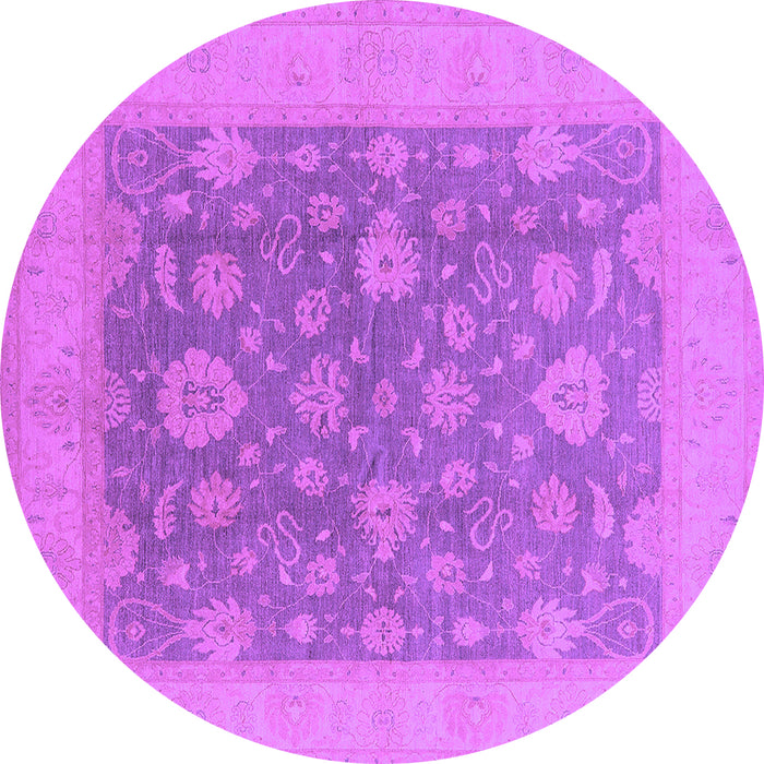 Round Oriental Purple Industrial Rug, urb936pur