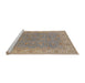 Sideview of Machine Washable Industrial Modern Dark Almond Brown Rug, wshurb937