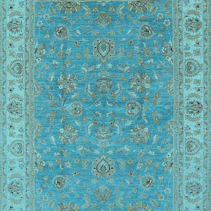 Machine Washable Oriental Light Blue Industrial Rug, wshurb937lblu