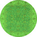 Round Oriental Green Industrial Rug, urb937grn