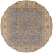 Round Mid-Century Modern Dark Almond Brown Oriental Rug, urb937