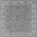 Square Machine Washable Oriental Gray Industrial Rug, wshurb937gry