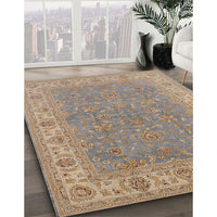 Mid-Century Modern Dark Almond Brown Oriental Rug, urb937