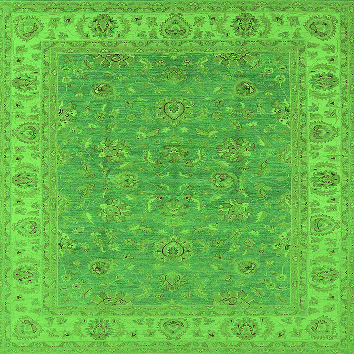 Square Oriental Green Industrial Rug, urb937grn