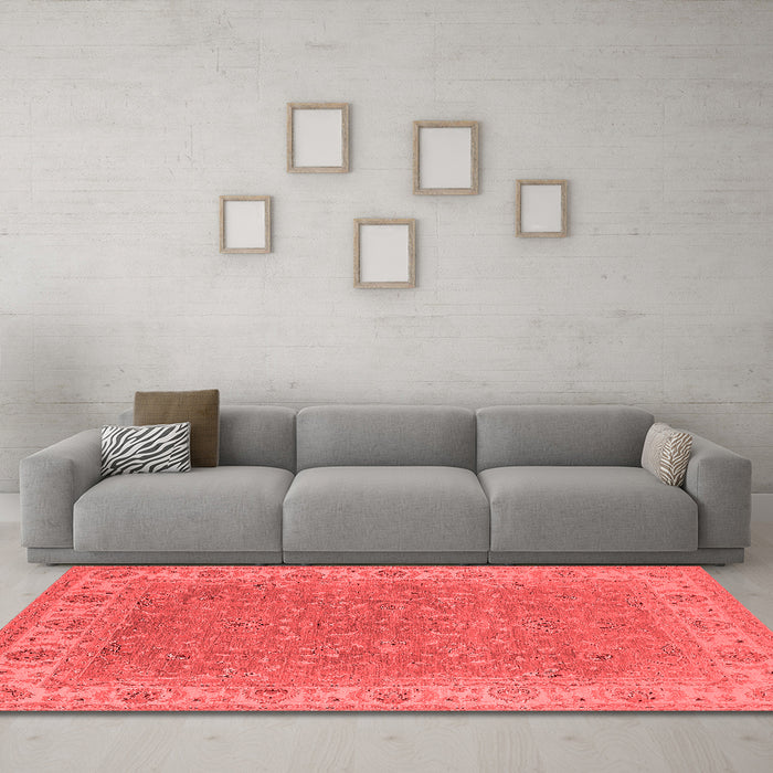 Industrial Red Washable Rugs