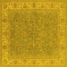 Square Oriental Yellow Industrial Rug, urb937yw