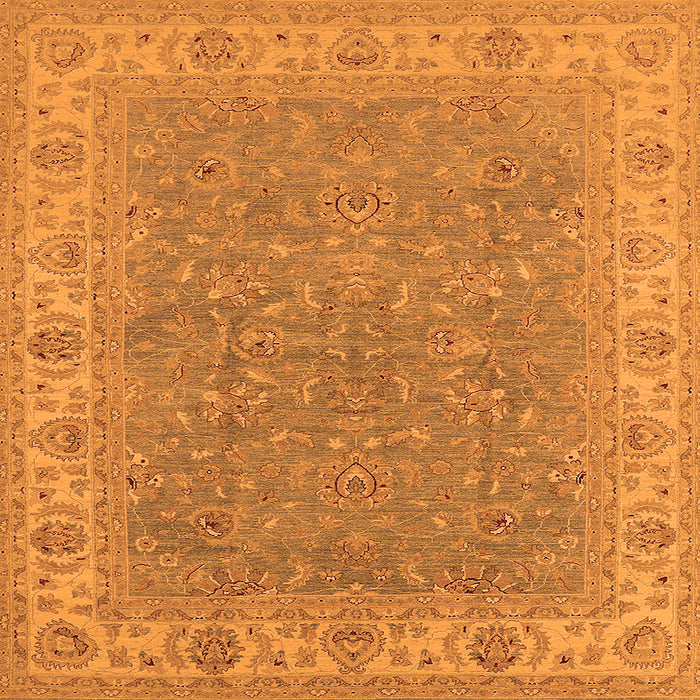 Square Oriental Orange Industrial Rug, urb937org