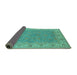 Sideview of Oriental Turquoise Industrial Rug, urb937turq