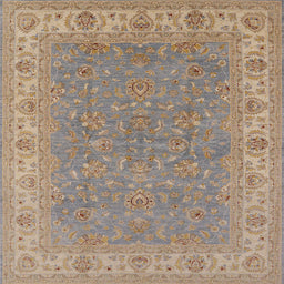 Square Mid-Century Modern Dark Almond Brown Oriental Rug, urb937