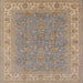 Square Mid-Century Modern Dark Almond Brown Oriental Rug, urb937