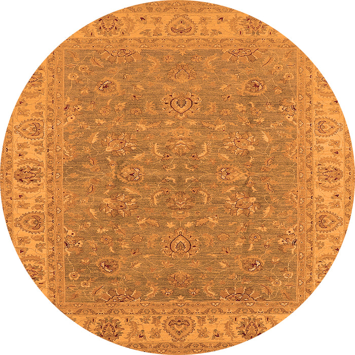 Round Oriental Orange Industrial Rug, urb937org