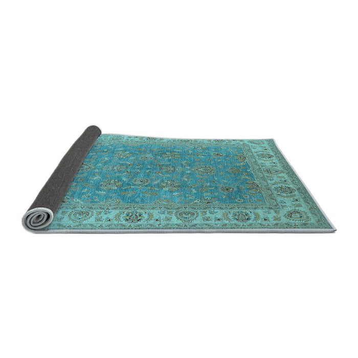 Sideview of Oriental Light Blue Industrial Rug, urb937lblu