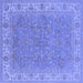 Square Oriental Blue Industrial Rug, urb937blu