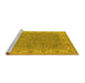 Sideview of Machine Washable Oriental Yellow Industrial Rug, wshurb937yw