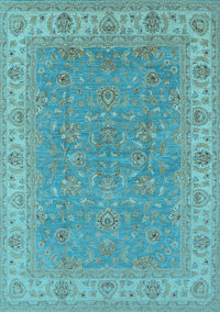 Oriental Light Blue Industrial Rug, urb937lblu