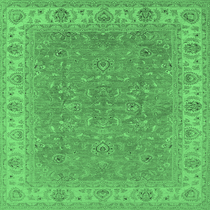 Square Oriental Emerald Green Industrial Rug, urb937emgrn