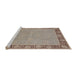 Sideview of Machine Washable Industrial Modern Dark Almond Brown Rug, wshurb938