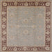 Square Mid-Century Modern Dark Almond Brown Oriental Rug, urb938