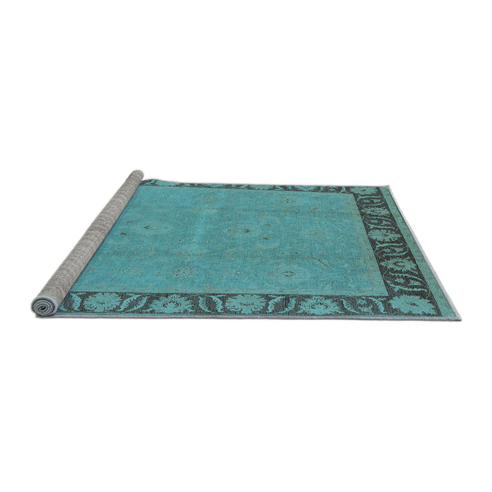 Sideview of Machine Washable Oriental Light Blue Industrial Rug, wshurb938lblu