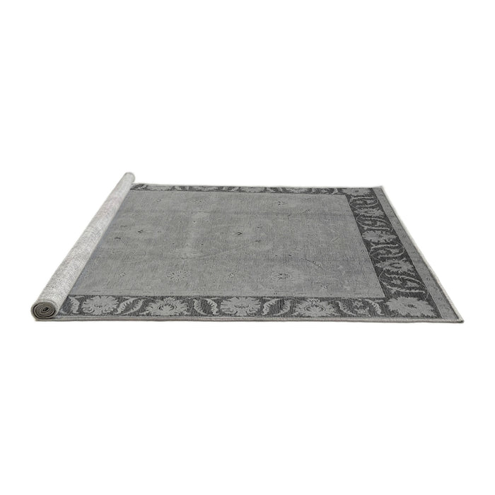 Sideview of Machine Washable Oriental Gray Industrial Rug, wshurb938gry