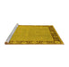 Sideview of Machine Washable Oriental Yellow Industrial Rug, wshurb938yw