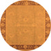 Round Oriental Orange Industrial Rug, urb938org