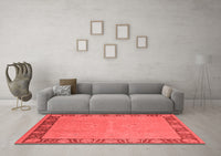 Machine Washable Oriental Red Industrial Rug, wshurb938red