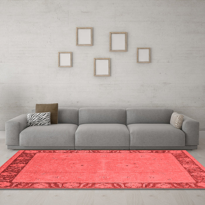 Industrial Red Washable Rugs